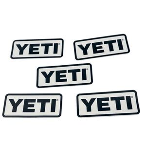 Yeti stickers - navy and White Logo Stickers.  Set of 5